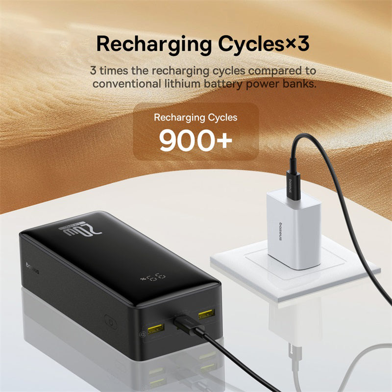 BASEUS LiFePO4 Digital Display Power Bank 27600mAh 20W with 0.3m USB to Type-C 3A Cable BASEUS LiFePO4 Digital Display Power Bank 27600mAh 20W with 0.3m USB to Type-C 3A Cable